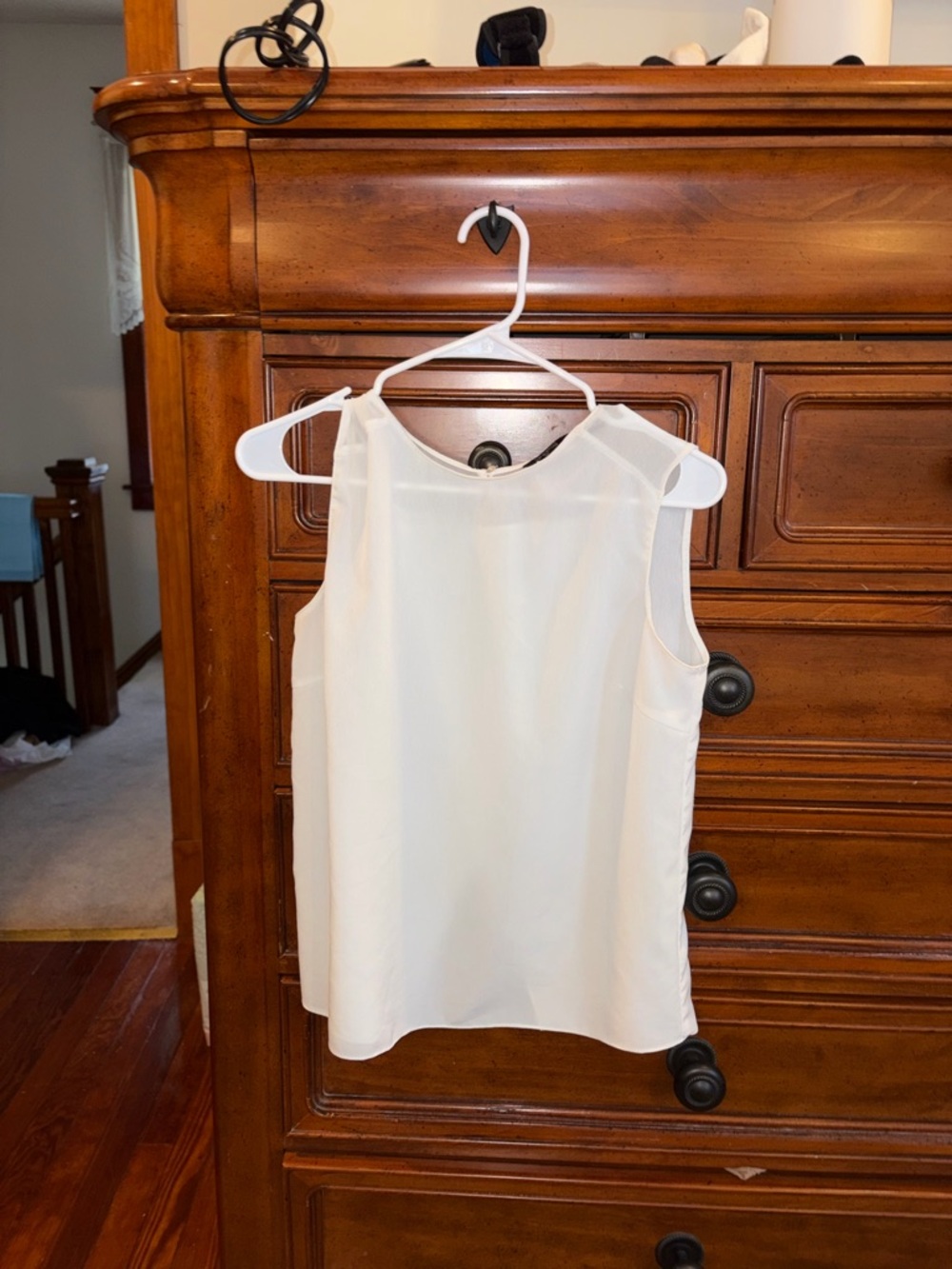 ZARA Basic White Sleeveless Blouse Size M Sheer Top